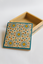 Handcrafted Mosaic Wooden Box - علبة خشبية مطعمة بالفسيفساء