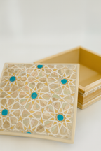 Handcrafted Mosaic Wooden Box - علبة خشبية مطعمة بالفسيفساء