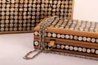 Pearl Mosaic Wooden Clutch - حقيبة كلاتش خشبية من الفسيفساء اللؤلؤية