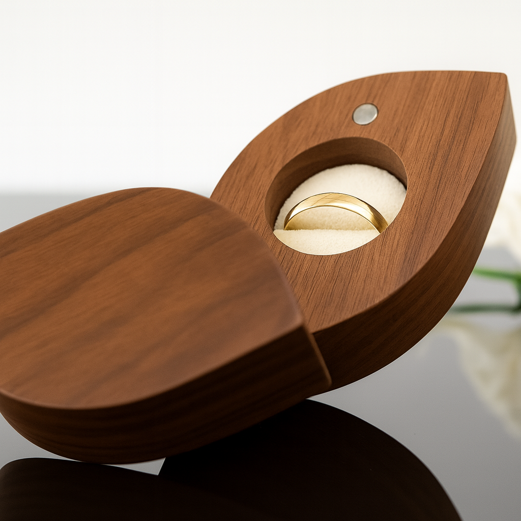Personalized Wooden Ring Box – علبة خواتم خشبية مخصصة