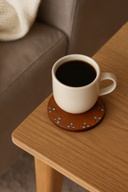 Handcrafted Wooden Coaster with Mother-of-Pearl Inlay - قاعدة أكواب خشبية يدوية الصنع بتطعيم صدف طبيعي (Copy) (Copy) (Copy)