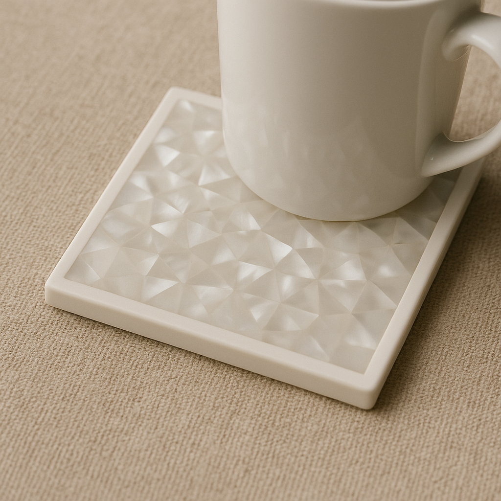 Elegant White Mother of Pearl Coaster - كوستر فاخر من صدف البحر الأبيض