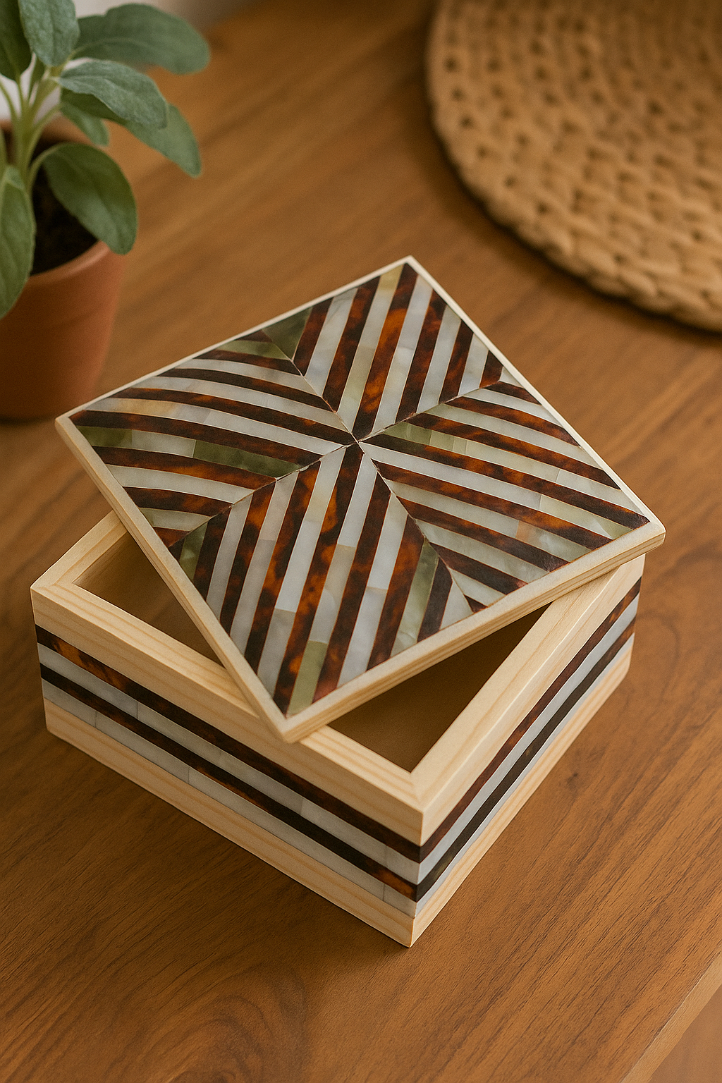 Handmade decorative wooden box - صندوق خشبي مزخرف مصنوع يدويًا