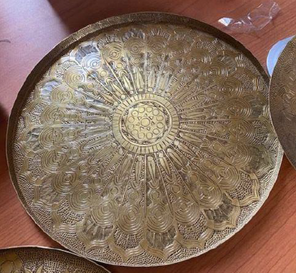 Oval Brass Tray - 30cm diameter