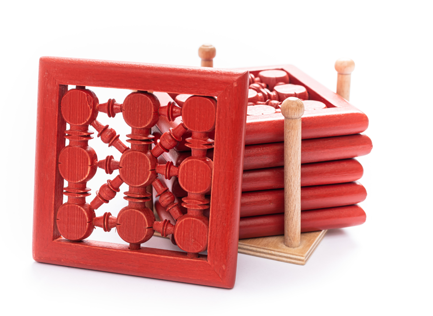 Handcrafted Wooden Coasters with Holder – كوسترات خشبية مصنوعة يدويًا مع حامل