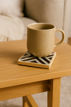 Handcrafted set of coasters luxurious geometric design of mother-of-pearl - مجموعة من قواعد الأكواب المصنوعة يدويًا بتصميم هندسي فاخر من عرق اللؤلؤ