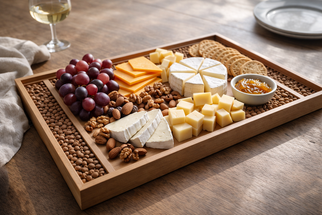 Handcrafted Wooden Cheese Platter - صينية الجبن الخشبية المصنوعة يدويًا