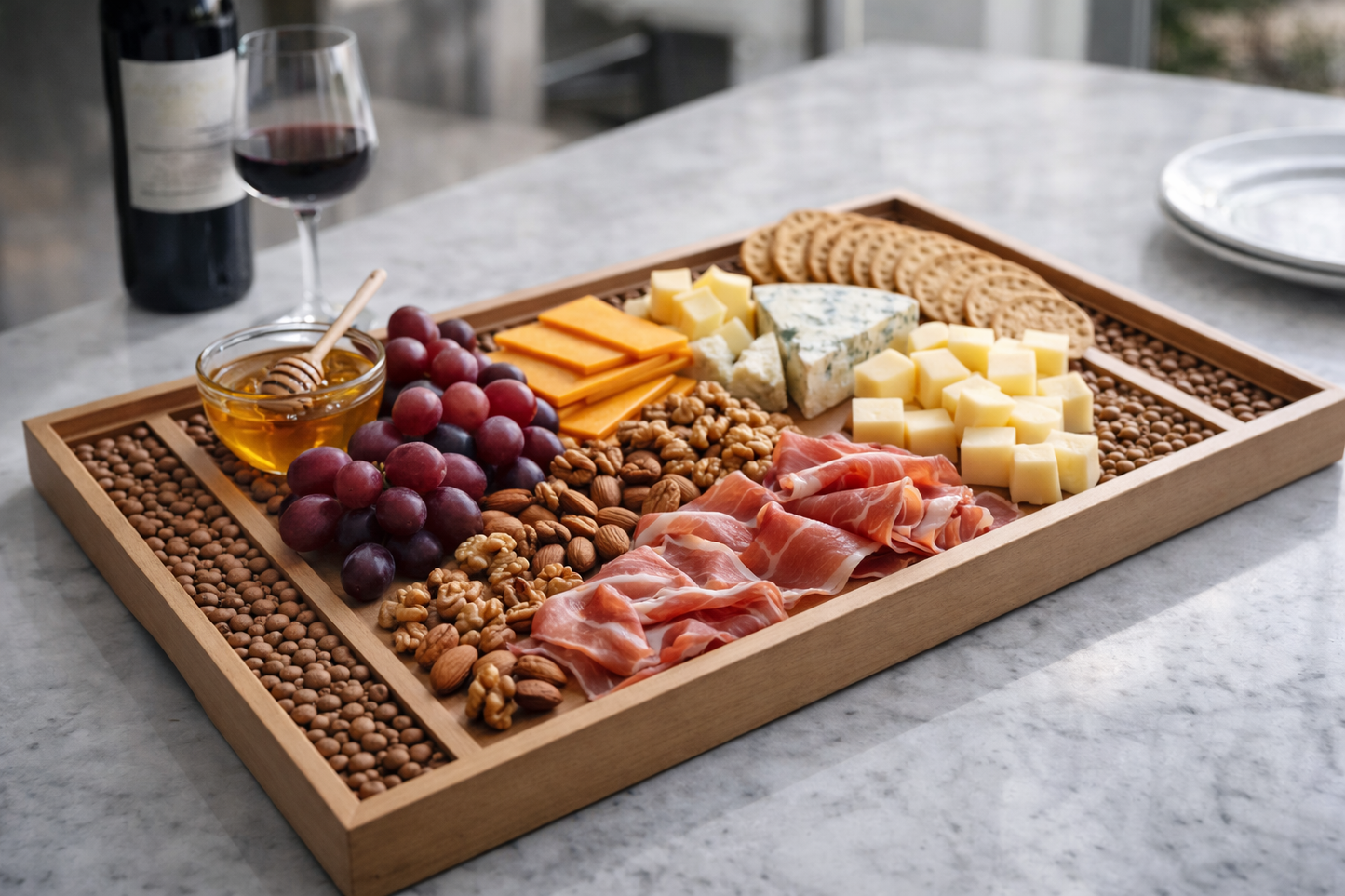 Handcrafted Wooden Cheese Platter - صينية الجبن الخشبية المصنوعة يدويًا