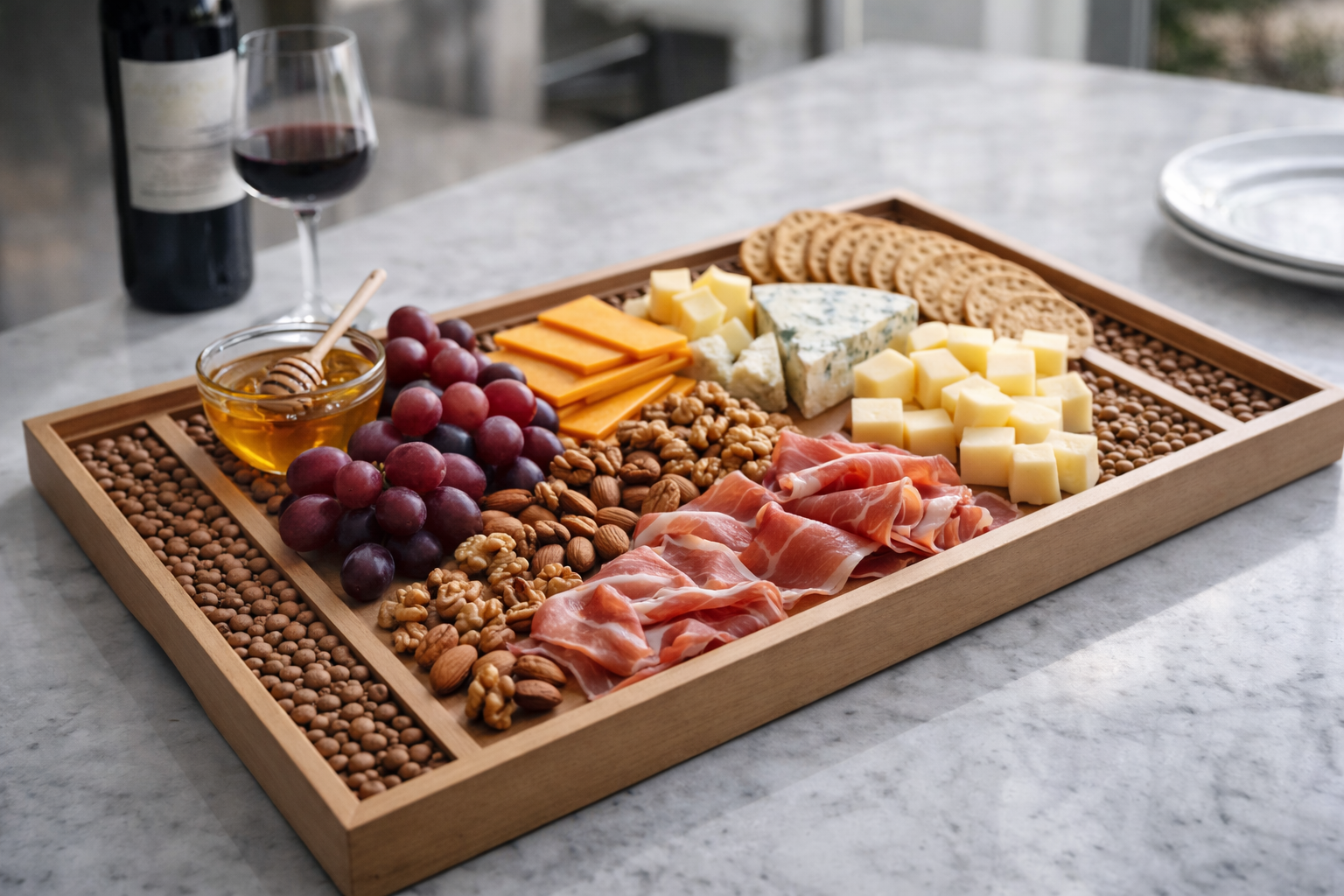 Handcrafted Wooden Cheese Platter - صينية الجبن الخشبية المصنوعة يدويًا
