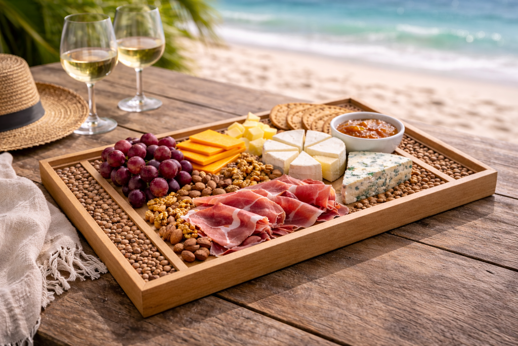 Handcrafted Wooden Cheese Platter - صينية الجبن الخشبية المصنوعة يدويًا