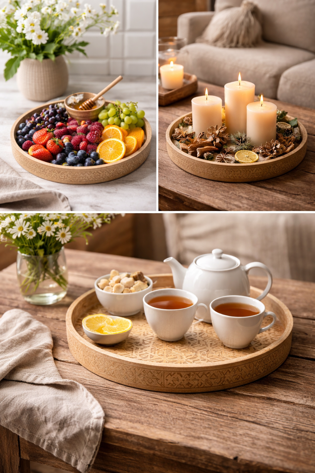 Beech Wood Dates Tray