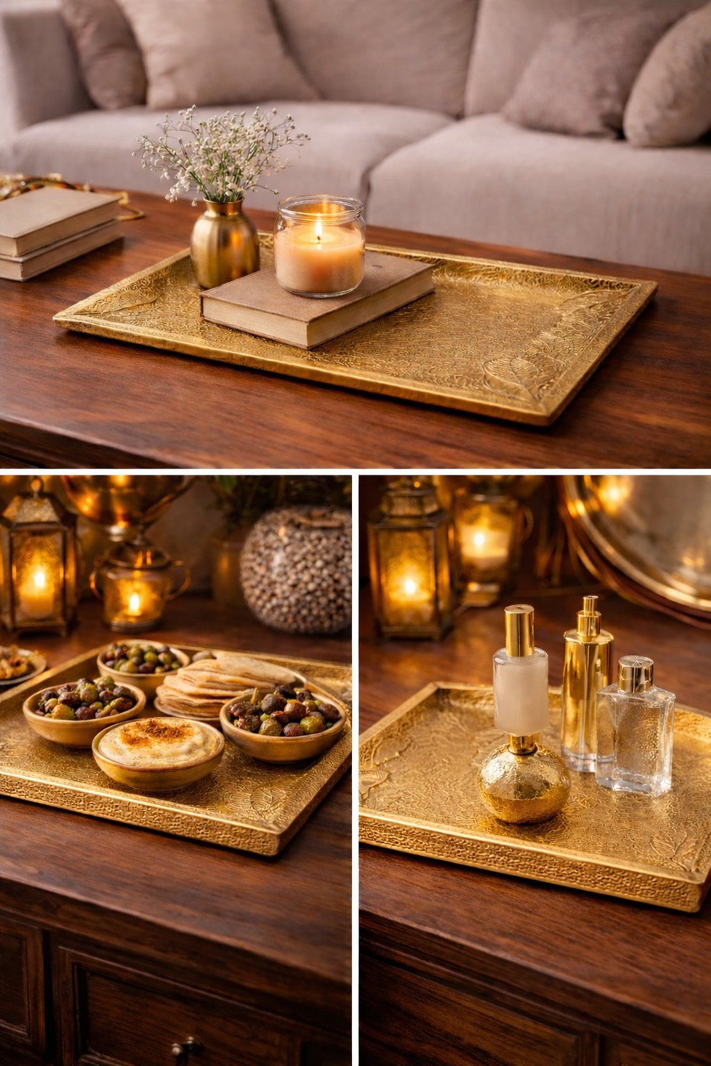 Rectangular Brass Tray - 25*35 cm